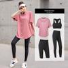 Женский комплект для йоги большого размера: Свободная футболка с коротким рукавом и шорты для спортзала