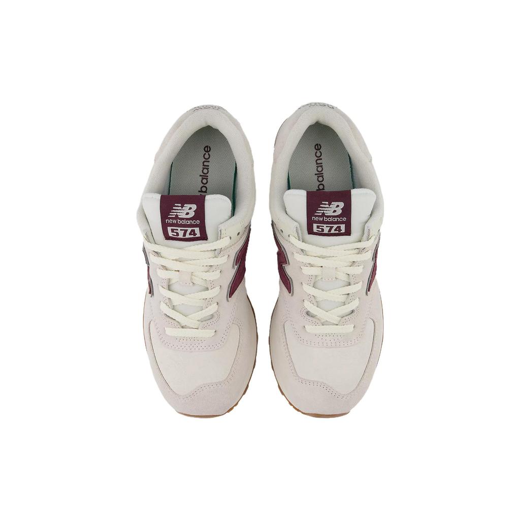 New Balance Кроссовки унисекс 574 Bone White Burgundy Кремово-черные U574NOW