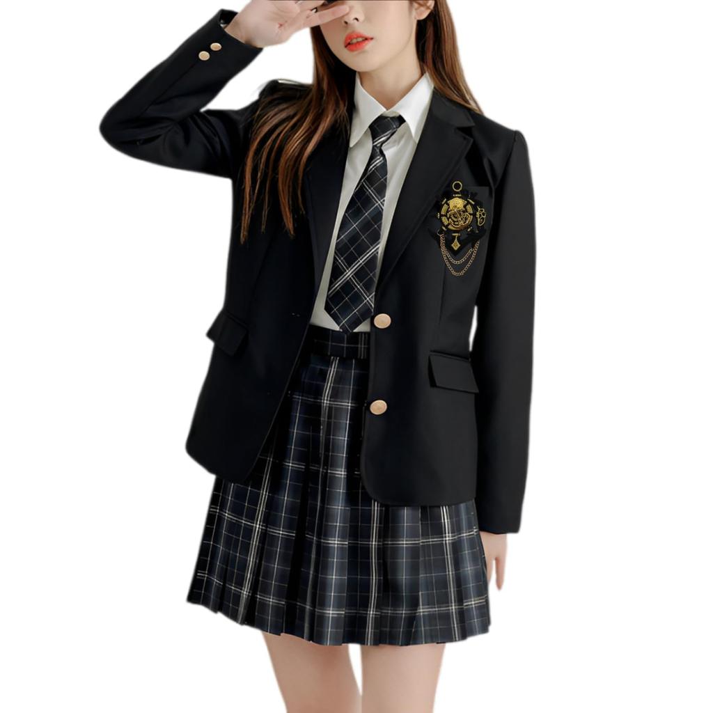 Blazer High School Girl School Uniform Cosplay Costume [COZENTA] (Navy M)
