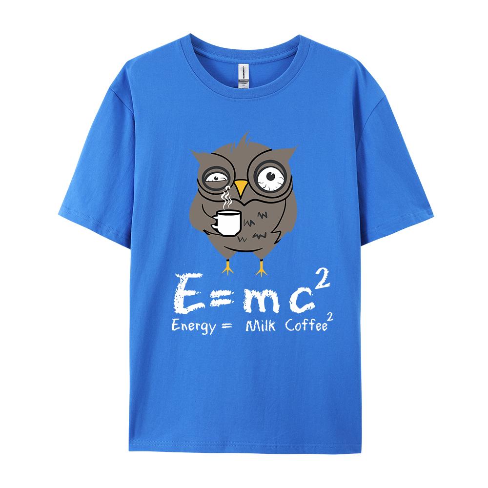 Мужская женская футболка E MC2 Energy Milk Coffee Pattern Shirts Street Fashion Cotton Short-shirts Top Clothing
