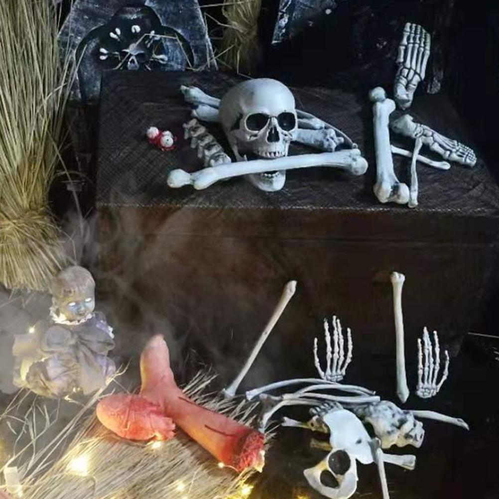 28Pcs Halloween Skeleton Bones Halloween Props Skeleton Tricky Bones Haunted House Party Decorations