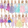 4x Fashion Dresses Party Gown Shiny Doll Clothes for 30cm Doll Fairytale Accessories Dollhouse Kids Toy (NO DOLLS))