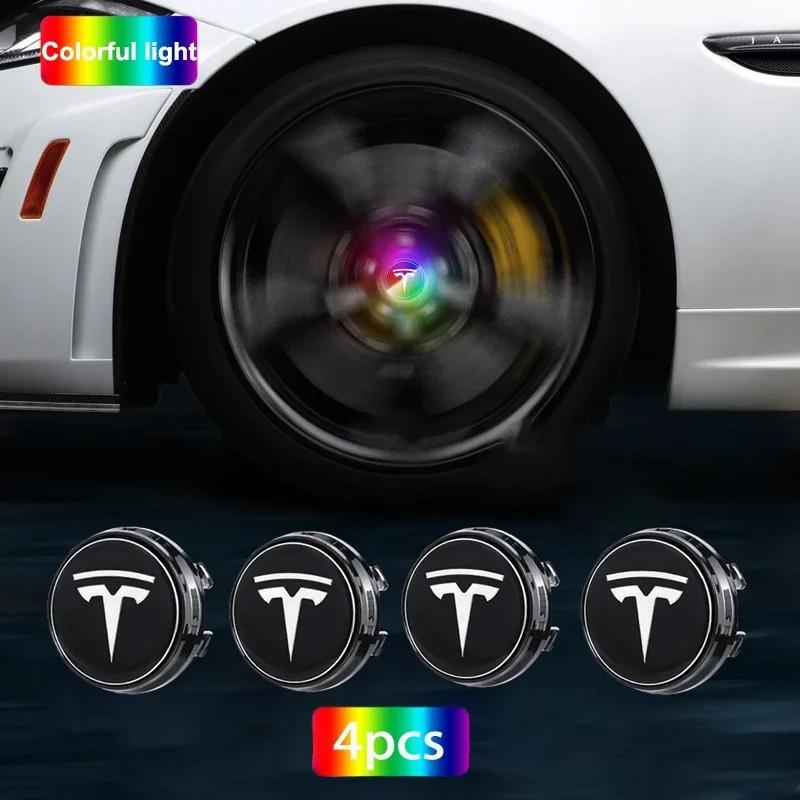 4PC/Set 57mm floating wheel hub cover suitable for Tesla Model 3/S/X, magnetic levitation center cover wheel hub logo