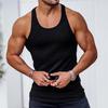 Rib Knitted Man Vests Summer Casual O-Neck Sleeveless Slim Stretch Sporty Tank Tops
