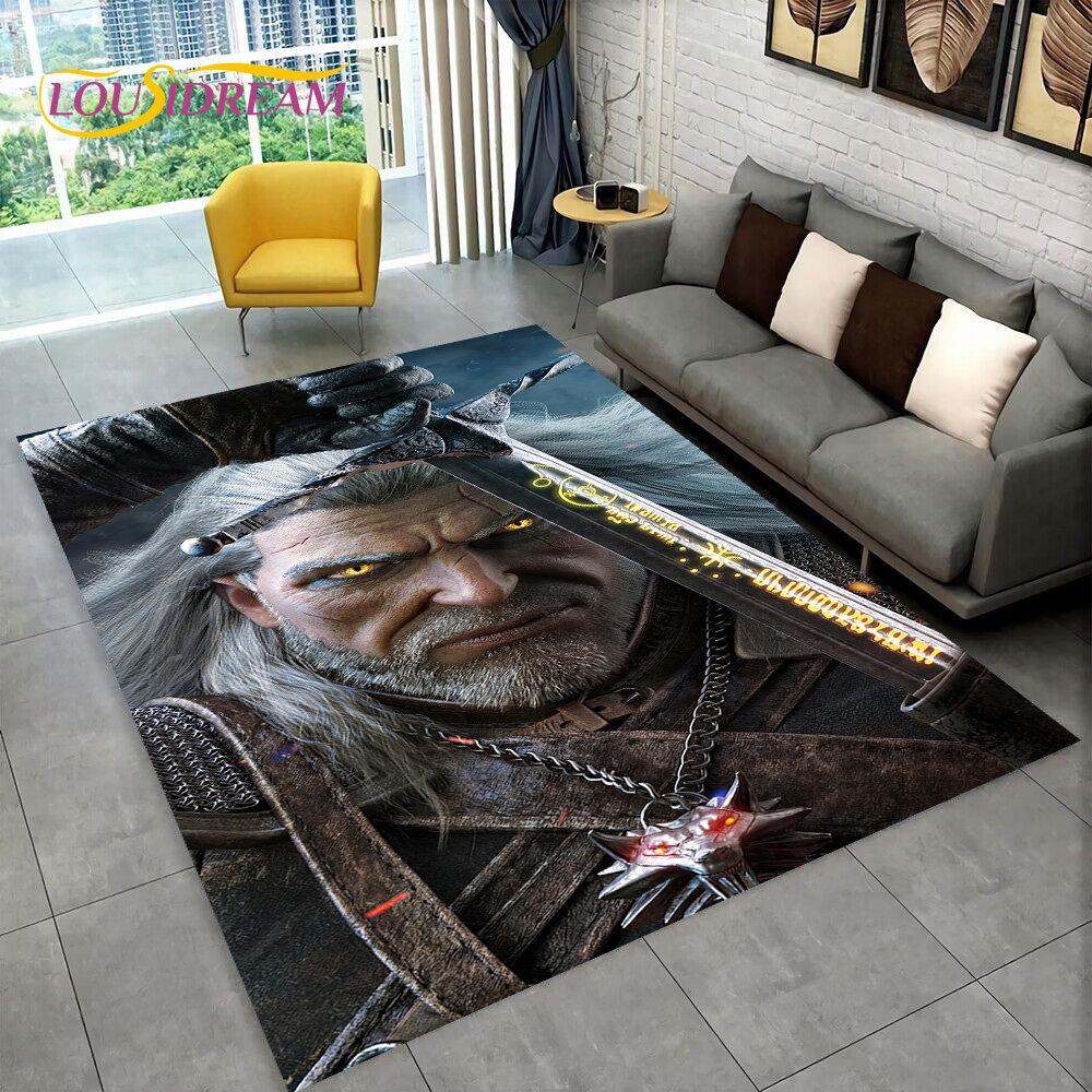 W-Witcher Game Gamer Коврик в стиле аниме, ковер для дома, гостиной, детской спальни, дивана, коврик для двери, декор, нескользящий напольный коврик