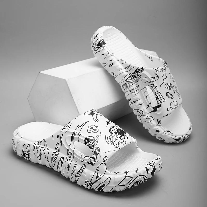 Модные мужские тапочки, легкие пляжные сандалии, нескользящие, Eva, мужские домашние тапочки для ванной, удобные шлепанцы для улицы