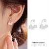 Banyan Tree S999 Silver Small Flower Screw Hook Earrings for Women - Luxury Lightweight Jewelry.