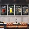 Graffiti Art Cocktail Menu Canvas Painting Bar Restaurant Wall Art Wine Glass Poster Living Room Home Decoration Mural No Frame