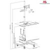 Support tv à roulettes - maclean brackets - mc-793 - hauteur réglable 810 mm - noir - 1780 mm