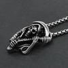 2023 Japanese & Korean Skull Scythe Pendant Necklace - Titanium Steel Punk Style for Men