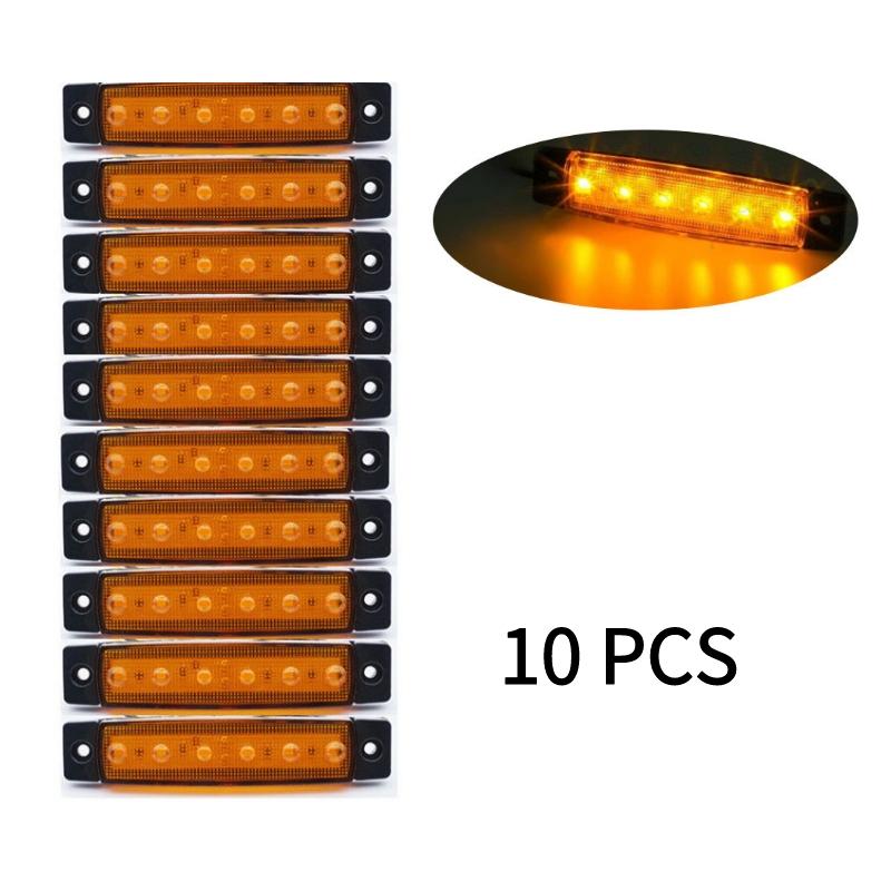 2/10 шт., универсальные 12 В/24 В, 6 светодиодных боковых габаритных фонарей для автомобиля, фонари для грузовика, прицепа, задние сигнальные лампы, автосигнальные стоп-сигналы