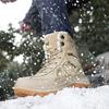 Thick Plush Lined Mens Winter Snow Boots Thick Platform Warm Non Slip Outdoor Waterproof Ankle Boots for Cold Weather Walking