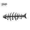 Fish Bone Hook Rack Bones Wall Mounted Towel Rack, Stylish Cast Iron Hanger with 4 Vintage Style Hooks for Towels Robes, Waterproof Rust-Resistant