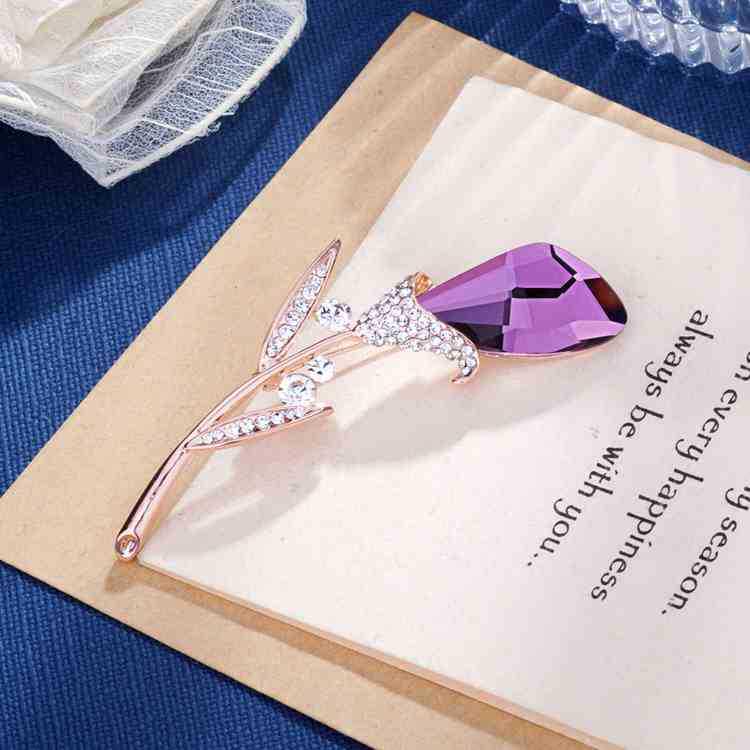 Сплав золота комплект хрустальный цветок брошь темперамент универсальная тюльпан брошь женская одежда аксессуары