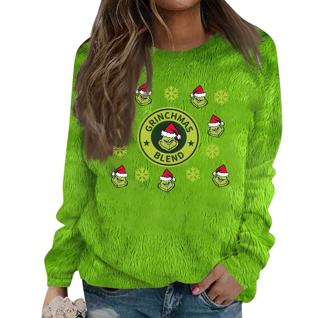 Толстовка большого размера для женщин с круглым вырезом и принтом, с длинным рукавом, рубашки, толстовка