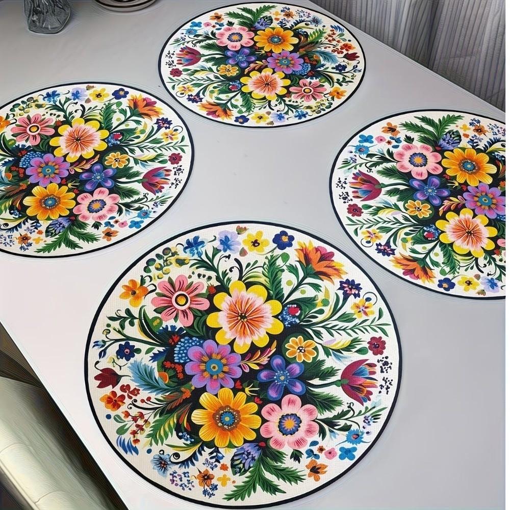 Heat Resistant Petal Round Mat Round Shape Heat Resistant Placemats Tea Party