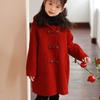 Модное красное двустороннее шерстяное пальто для девочек; Детское двустороннее шерстяное пальто Осень/Зима