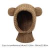 Корейские женские шапки с капюшоном, зимние теплые защитные головные уборы, шерстяной вязаный нагрудник, шарф, шапка с изображением медведя для девочек, вязаная крючком шапка