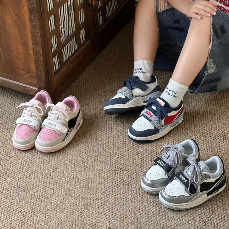 Kids Casual Sneakers Boys Girls Soft Sole Running Shoes With Hook Loop Trendy Low Top Sport