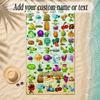 Beach TowelPlants vs. Zombies Custom Name Text Personalized Soft Towel for Beach Pool Indoor Home Decor Gift