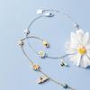 925 Sterling Silver Colored Flower Bee Bracelet Female Sweet Simple Zircon Chain Bracelet