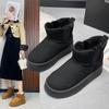 Женские зимние ботинки на толстой подошве, новые зимние с флисовой подкладкой, утепленные, большие размеры, хлопковые ботинки, короткие хлопковые ботинки