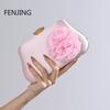Сатиновые 3D-цветочные вечерние сумки Женские сумки через плечо для ужина Роскошный дизайн Сумки-клатчи золотого и розового цветов для вечеринки и банкета