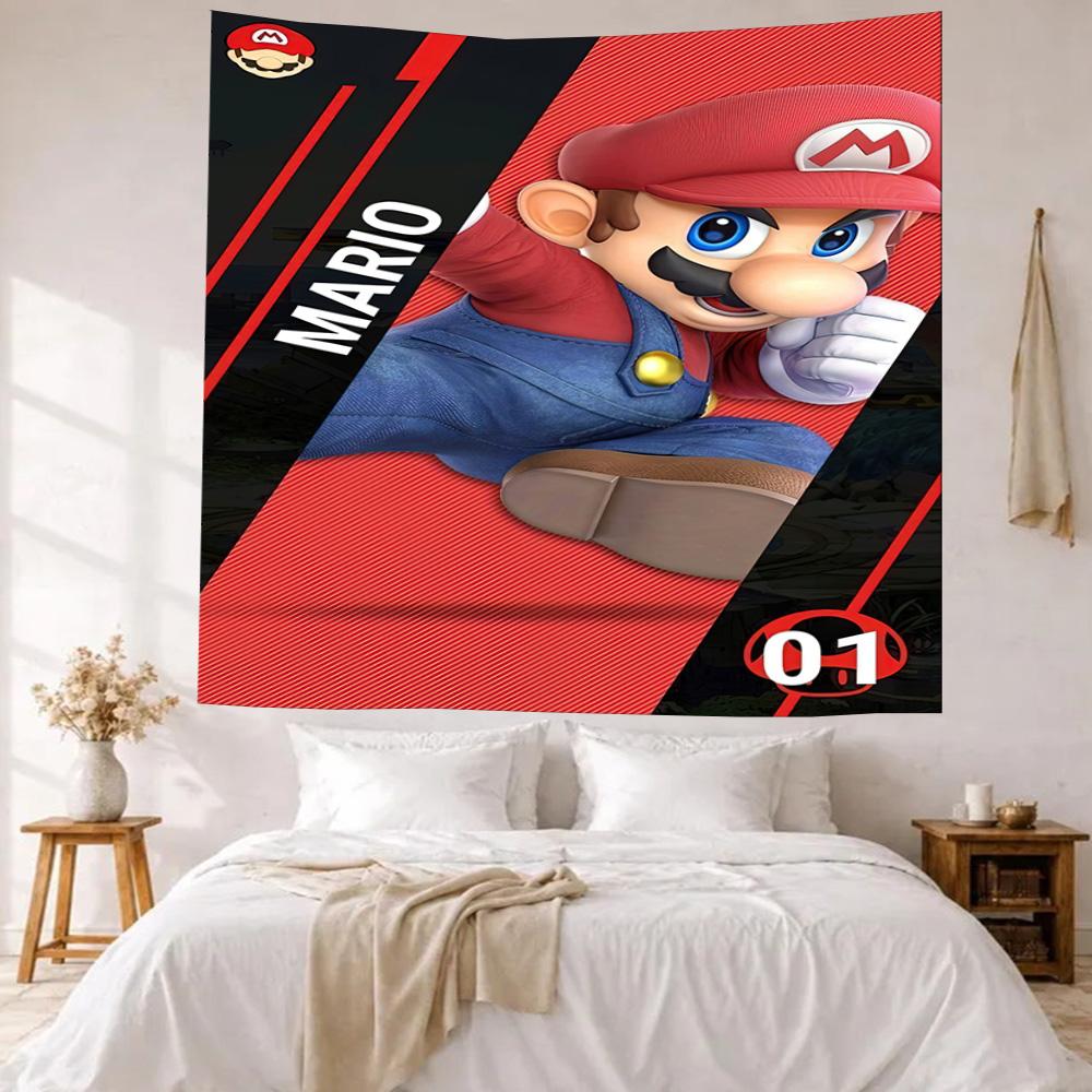 Mario Adventure Iconic Wall Decor Tapestry Art For Pet Memorial Birthdaywedding Party Backdrop Family Gift