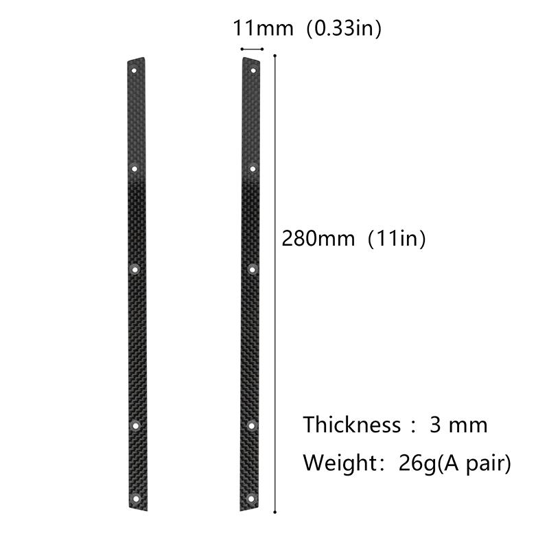 2pcs Carbon Fiber Side Skirt Set for 1/7 ARRMA FELONY INFRACTION 6S LIMITLESS F1 V2 Car Truck Upgrade Parts ARA320509