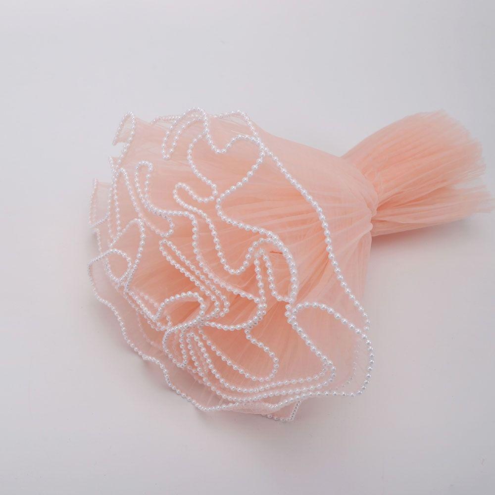 1Pcs Wave Yarn Flower Wrapping Cloth Pearl Lace Gift Packaging Paper for Valentine's Day Wedding