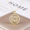 Роскошное Высококачественное Круглое Форма Мама Дети Сияющий Цирконий Кулон Ожерелье Для Женщин Ключица Цепочка Украшения Подарки На День Матери