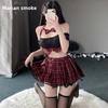 Сексуальная студенческая форма Соблазнительное нижнее белье Ролевые игры Эротическая ночная одежда Юбка мини JK Косплей костюм Каваи школьная форма