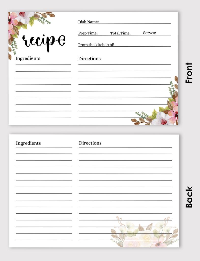 Inkdotpot Карточки с рецептами 4x6 дюймов (Набор из 50) , Толстые двухсторонние карточки премиум-класса - белые карточки для заметок с рецептами в современном стиле