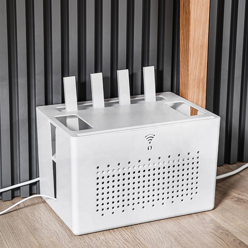 Desktop storage box for router set top box socket cables network cables and power strips with detachable double layer design