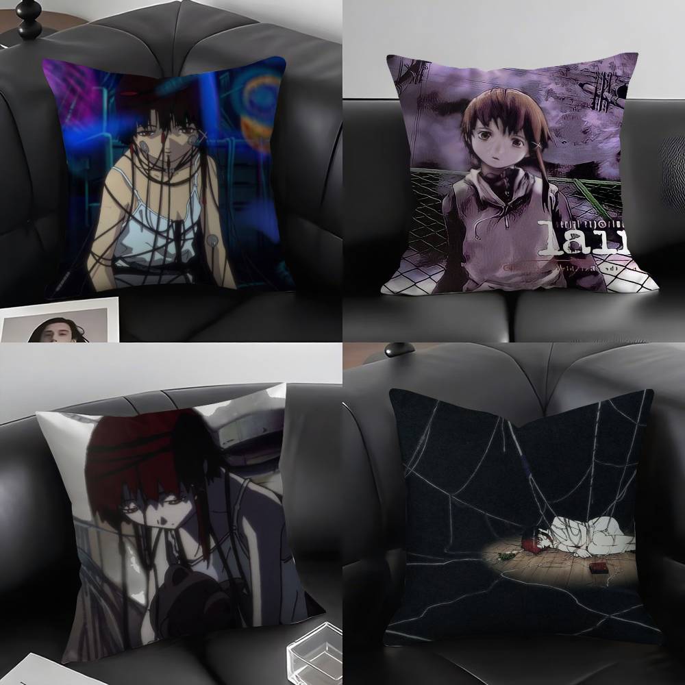 S-Serial Experiments L-Lain Наволочка для дома, общежития, спинки стула, короткий плюш, двусторонняя печать, подушка для офиса, время для сна