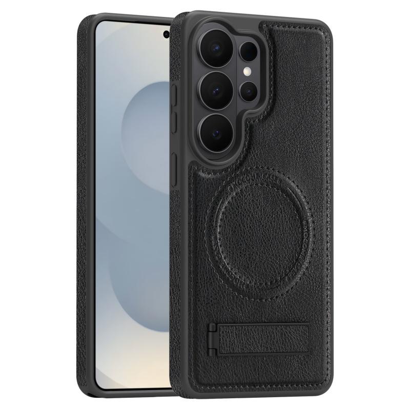 Ударопрочный Магнитный Кожаный Чехол Для Телефона Для Samsung Galaxy S23 S24 S25 S26 Plus Ultra FE Edge Невидимая Складная Крышка-Подставка