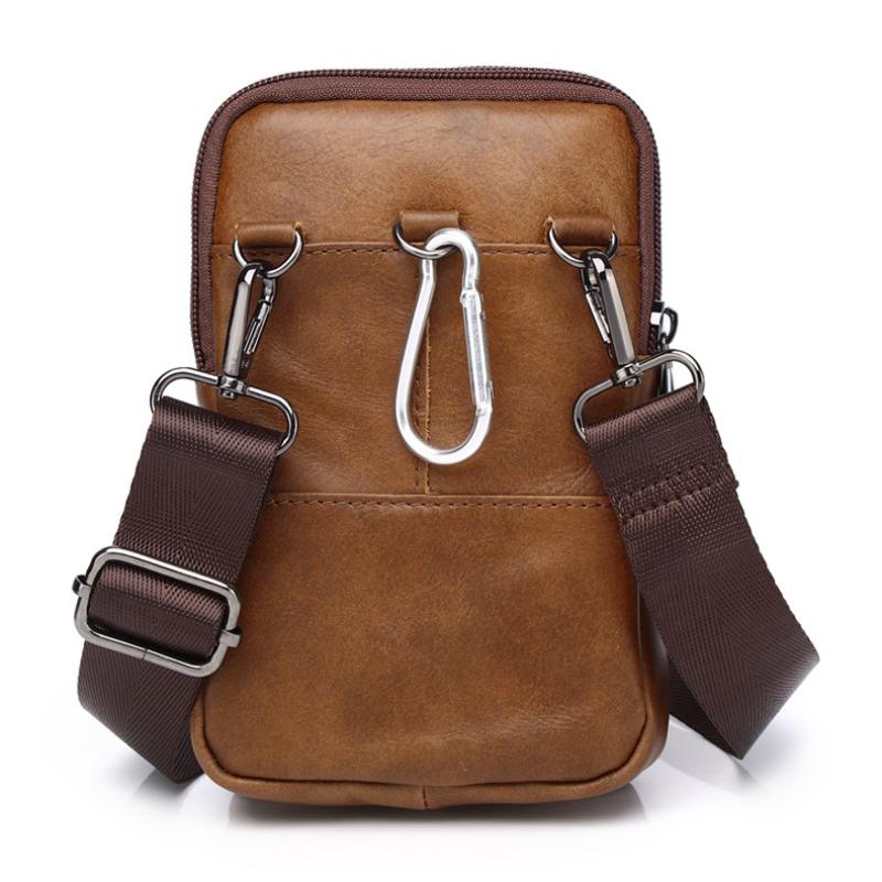 Мужская сумка-мессенджер на одно плечо для мобильного телефона, многофункциональная сумка-пояс для мобильного телефона с пряжкой в стиле ретро, повседневная мужская сумка
