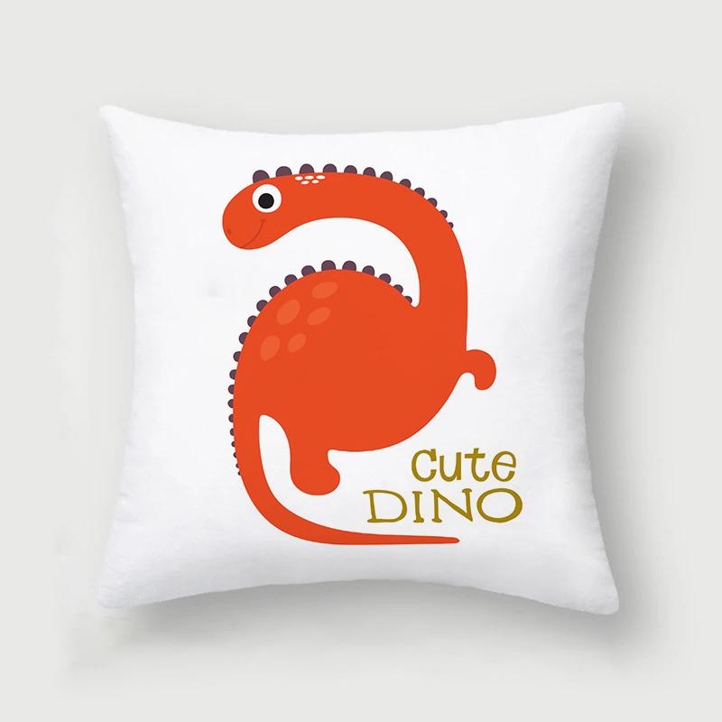 Cute and Interesting Cartoon Dinosaur Throw Pillow Set Sofa Chair Cushion Cover Children's Room Home Decoration Pillowcase 45x45