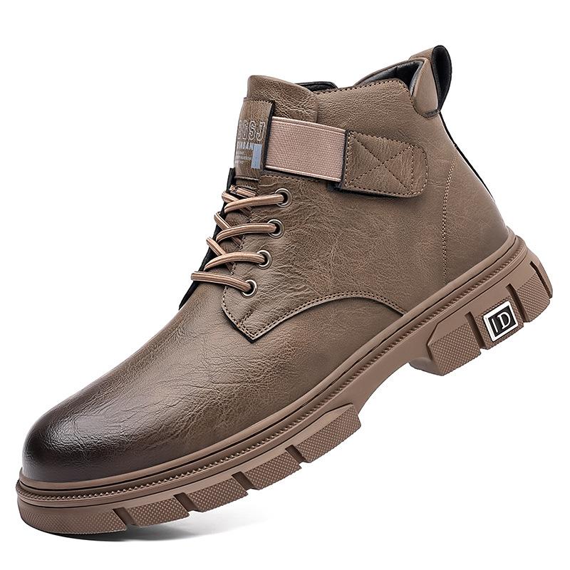 Модные ретро-ботинки из коровьей кожи на осень-зиму для мужчин, модные нескользящие повседневные дизайнерские туфли на платформе, мужские теплые уличные мужские ботинки