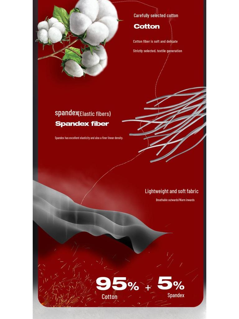 Мужские длинные боксеры-брифы из хлопка с высокой посадкой и защитой от натирания - больших размеров для спорта и тепла