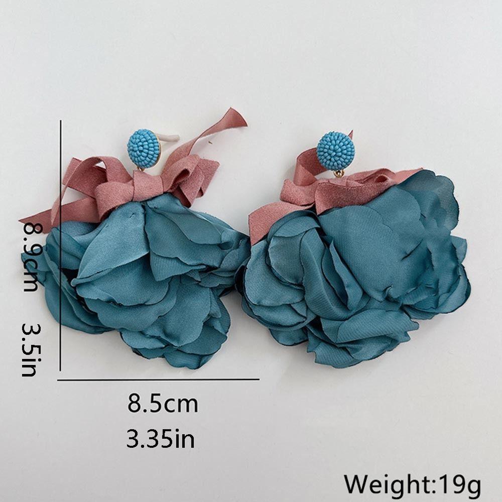 Colorful Flower Earrings Classic Romantic Earrings Bowknot Dangle Earrings Korean Style Accessories