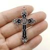 Retro Silver Vine Pattern Cross Pendant Necklace for Men