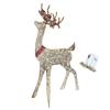 Рождественские светящиеся олени, светящиеся пластиковые олени со светодиодными лампами для внутреннего и наружного праздничного показа