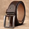 Belt for Men's Genuine Leather Simple Belt for Middle Aged and Young People Versatile Pin Buckle Belt