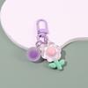 Cartoon Charm Bag Pendant Cute Flower Car Keychain Girl Gift Friendship Headphone Case Decoration Keyring Party Jewelry