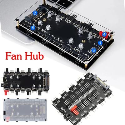 12V/4Pin RGB 5V/3Pin ARGB Вентилятор PWM HUB 1 к 8 Многоканальный Сплиттер Кабель-удлинитель для кулера AURA Адаптер контроллера скорости