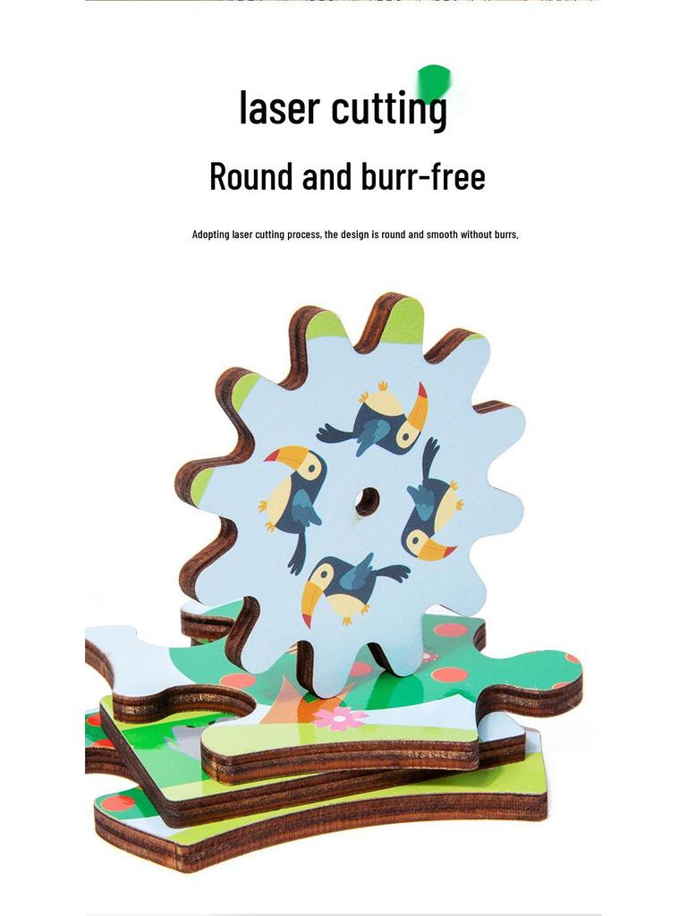 Детский деревянный пазл с шестеренками для развития координации рук и глаз и когнитивных способностей животных