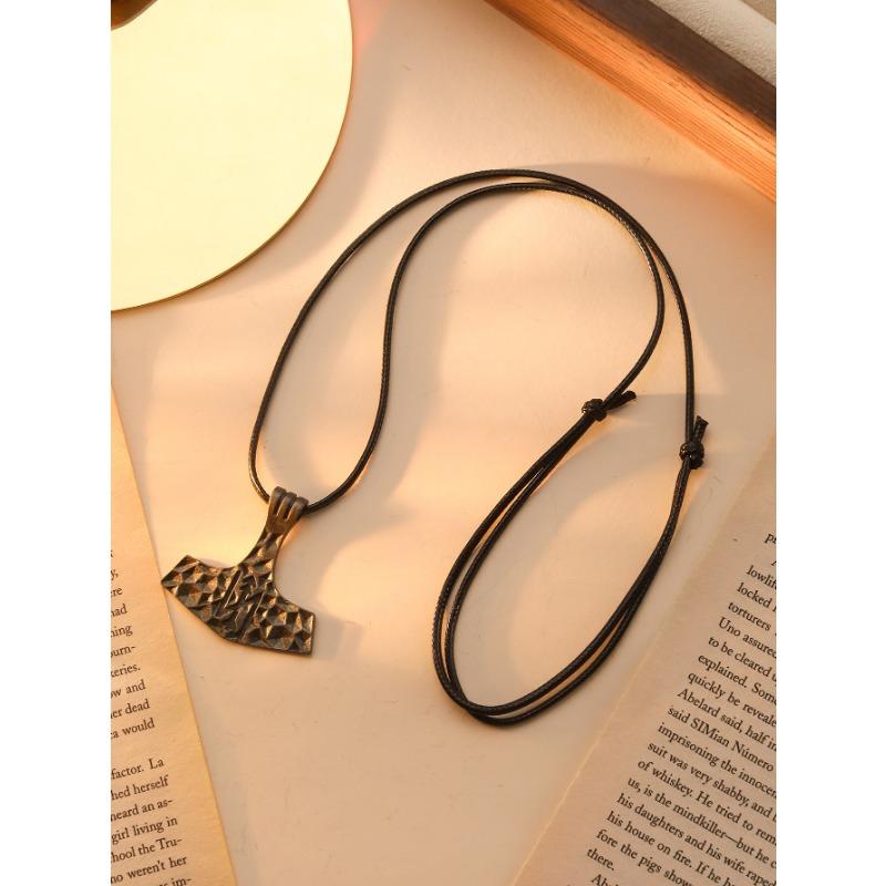 Подвеска-амулет «Молот Тора», руна викингов, боевой топор, ретро, длинная цепочка для свитера