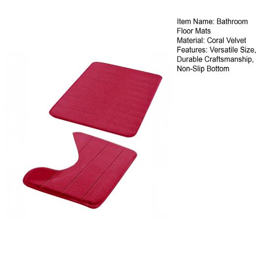 Yousheng 2 шт./комплект коврик для ванной комнаты с нескользящей подошвой 40x60 см 40x50 см коралловый бархат U-образный квадратный коврик для ванной комнаты