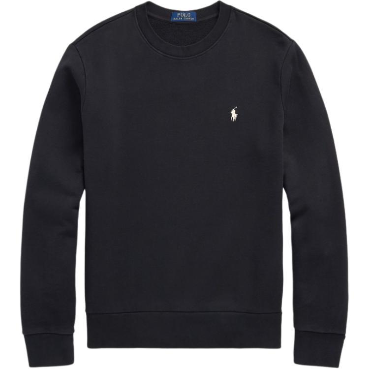 Polo Ralph Lauren FW24 Однотонный с вышивкой маленького пони Свитшот с круглым вырезом и длинными рукавами Мужской свитшот Черный MNPOKNI16823979-001